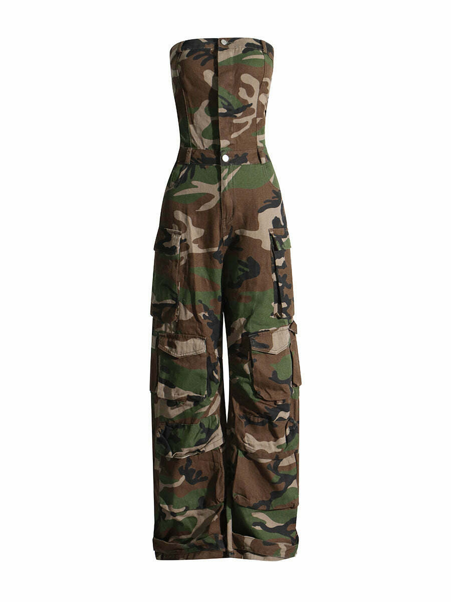 Y2K Camo Jumpsuit: Coquette Aesthetic Cargo Skirt Outfit Y2K Camo Jumpsuit: Coquette Aesthetic Cargo Skirt Outfit