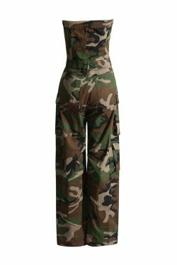 Y2K Camo Jumpsuit: Coquette Aesthetic Cargo Skirt Outfit