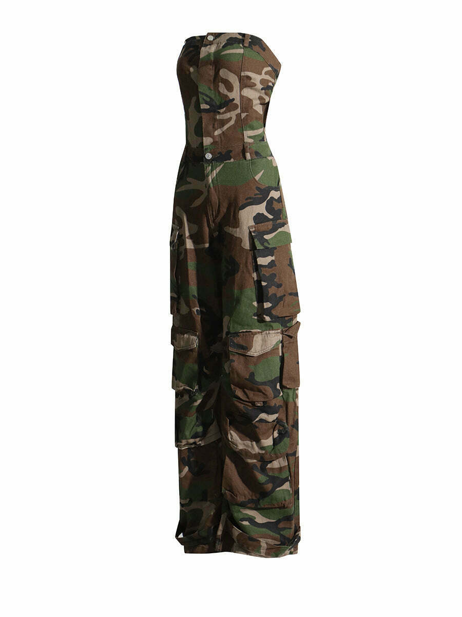 Y2K Camo Jumpsuit: Coquette Aesthetic Cargo Skirt Outfit Y2K Camo Jumpsuit: Coquette Aesthetic Cargo Skirt Outfit