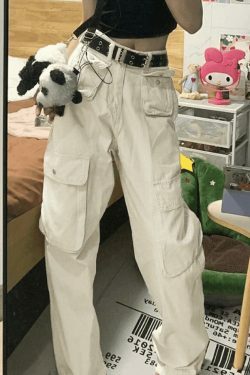 Y2K Cargo Jeans with Patch Pockets: Coquette Aesthetic - Grunge Style, Pastel Goth, Cute Tops & More