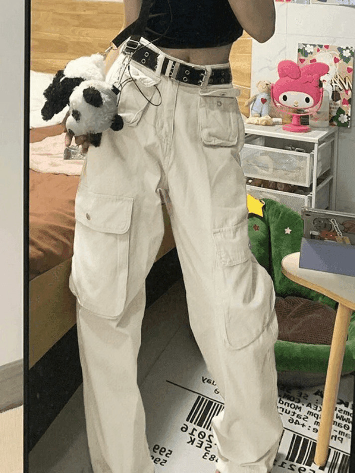 Y2K Cargo Jeans with Patch Pockets: Coquette Aesthetic - Grunge Style, Pastel Goth, Cute Tops & More Y2K Cargo Jeans with Patch Pockets: Coquette Aesthetic - Grunge Style, Pastel Goth, Cute Tops & More