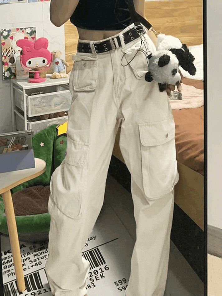 Y2K Cargo Jeans with Patch Pockets: Coquette Aesthetic - Grunge Style, Pastel Goth, Cute Tops & More Y2K Cargo Jeans with Patch Pockets: Coquette Aesthetic - Grunge Style, Pastel Goth, Cute Tops & More
