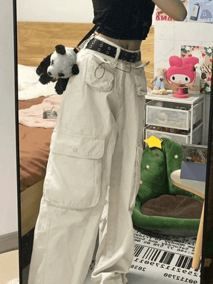 Y2K Cargo Jeans with Patch Pockets: Coquette Aesthetic - Grunge Style, Pastel Goth, Cute Tops & More Y2K Cargo Jeans with Patch Pockets: Coquette Aesthetic - Grunge Style, Pastel Goth, Cute Tops & More