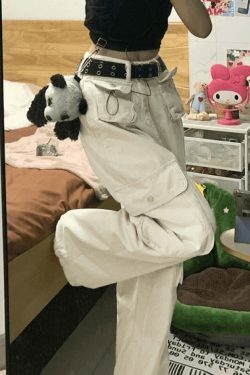 Y2K Cargo Jeans with Patch Pockets: Coquette Aesthetic - Grunge Style, Pastel Goth, Cute Tops & More