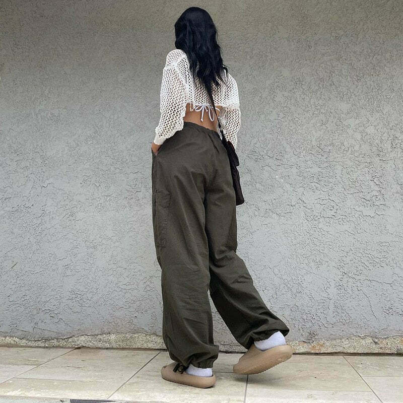 Y2K Cargo Pants with 4 Pockets: Coquette Aesthetic Grunge Style for Women Fashion Y2K Cargo Pants with 4 Pockets: Coquette Aesthetic Grunge Style for Women Fashion