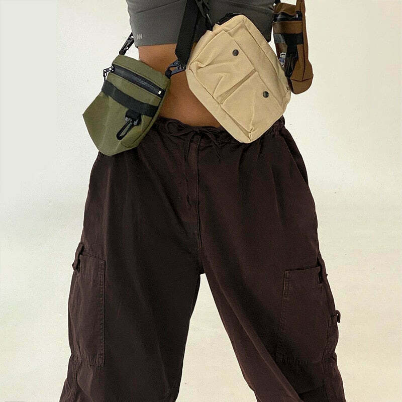 Y2K Cargo Pants with 4 Pockets: Coquette Aesthetic Grunge Style for Women Fashion Y2K Cargo Pants with 4 Pockets: Coquette Aesthetic Grunge Style for Women Fashion
