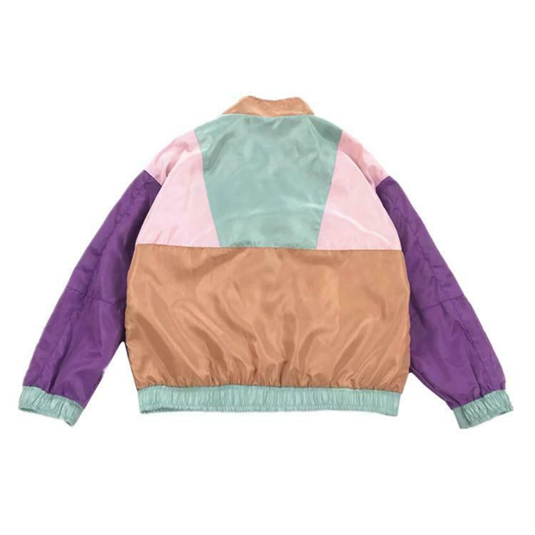Y2K Color Block Jacket: Coquette Grunge Aesthetic, Pastel Goth, Cute Tops Y2K Color Block Jacket: Coquette Grunge Aesthetic, Pastel Goth, Cute Tops