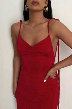 Y2K Coquette Aesthetic Backless Fishtail Dress - Grunge & Pastel