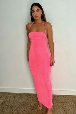 Y2K Coquette Aesthetic Backless Fishtail Dress - Grunge & Pastel