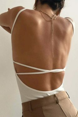 Y2K Coquette Aesthetic Backless Top - Grunge Style, Cute Tops & Pastel Goth Outfits