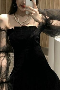 Y2K Coquette Aesthetic Braise Off Shoulder Mini Dress