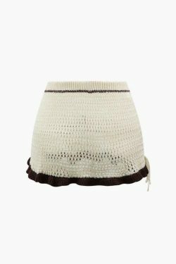 Y2K Coquette Aesthetic Color Block Knit Set - Grunge Style Cute Outfit