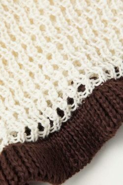 Y2K Coquette Aesthetic Color Block Knit Set - Grunge Style Cute Outfit