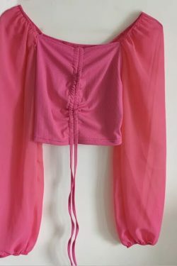 Y2K Coquette Aesthetic Drawstring Top with a Heartfelt Touch