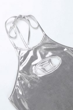 Y2K Coquette Aesthetic Lace-Up Halter Vest - Grunge Style Cute Tops & Cargo Skirt