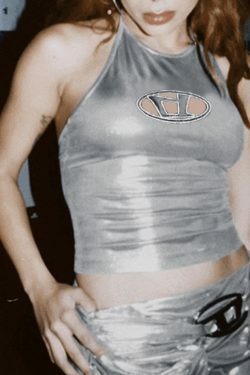 Y2K Coquette Aesthetic Lace-Up Halter Vest - Grunge Style Cute Tops & Cargo Skirt