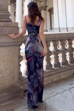 Y2K Coquette Aesthetic Maxi Dress - Grunge & Pastel Goth Vibes