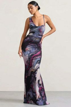 Y2K Coquette Aesthetic Maxi Dress - Grunge & Pastel Goth Vibes