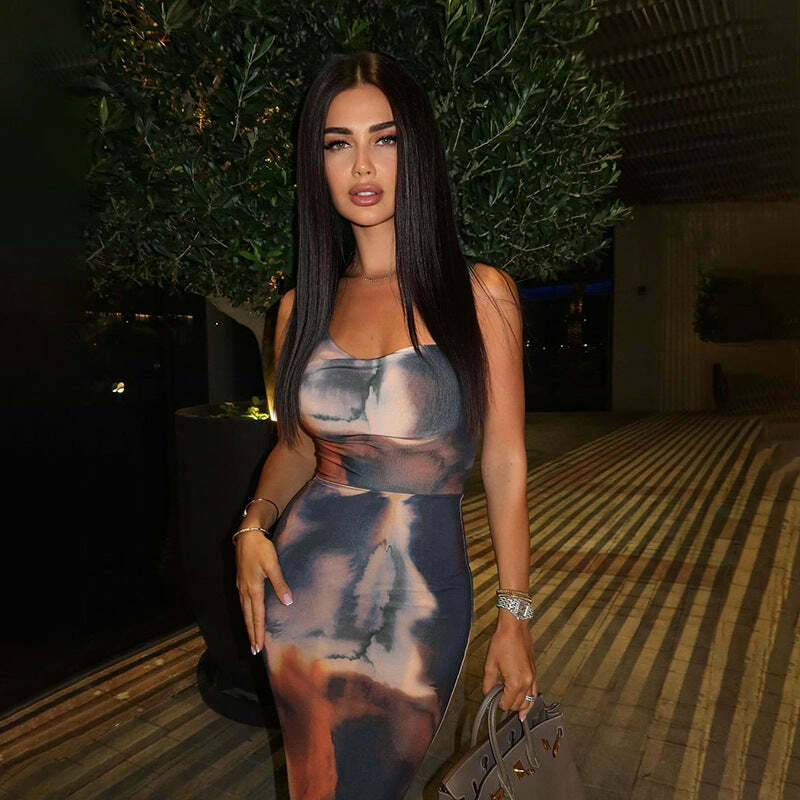 Y2K Coquette Aesthetic Maxi Dress - Grunge & Pastel Goth Vibes