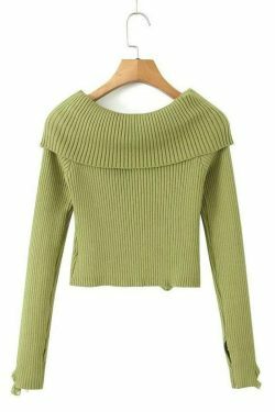 Y2K Coquette Aesthetic Off-Shoulder Sweater - Grunge & Pastel Goth Style