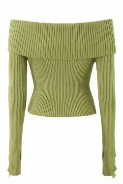 Y2K Coquette Aesthetic Off-Shoulder Sweater - Grunge & Pastel Goth Style