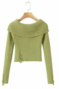 Y2K Coquette Aesthetic Off-Shoulder Sweater - Grunge & Pastel Goth Style