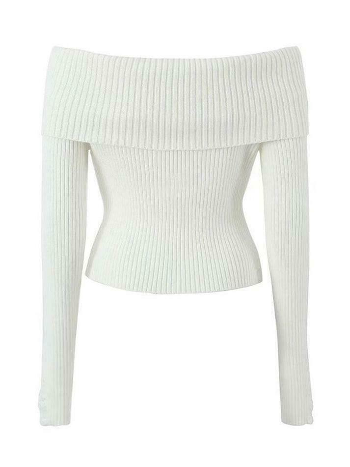 Y2K Coquette Aesthetic Off-Shoulder Sweater - Grunge & Pastel Goth Style