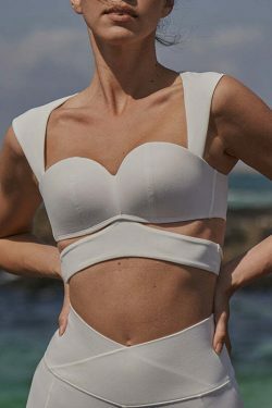 Y2K Coquette Aesthetic Padded Back Yoga Suit - Grunge & Pastel Goth Vibes