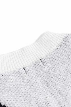 Y2K Coquette Aesthetic Sweater Vest - Grunge Style, Pastel Goth - Frayed Abstract