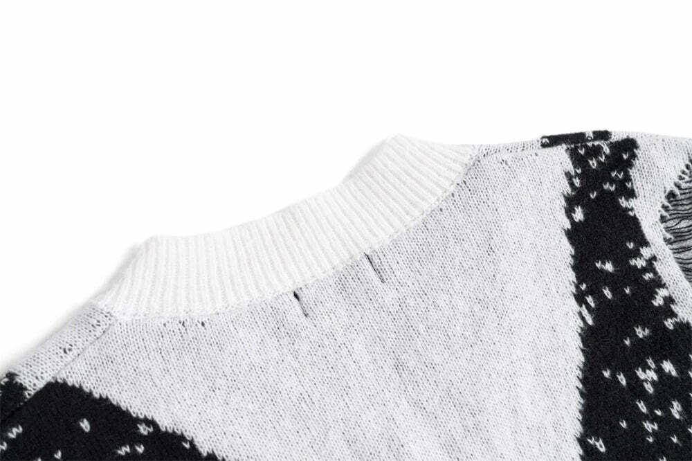 Y2K Coquette Aesthetic Sweater Vest - Grunge Style, Pastel Goth - Frayed Abstract Y2K Coquette Aesthetic Sweater Vest - Grunge Style, Pastel Goth - Frayed Abstract