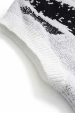 Y2K Coquette Aesthetic Sweater Vest - Grunge Style, Pastel Goth - Frayed Abstract