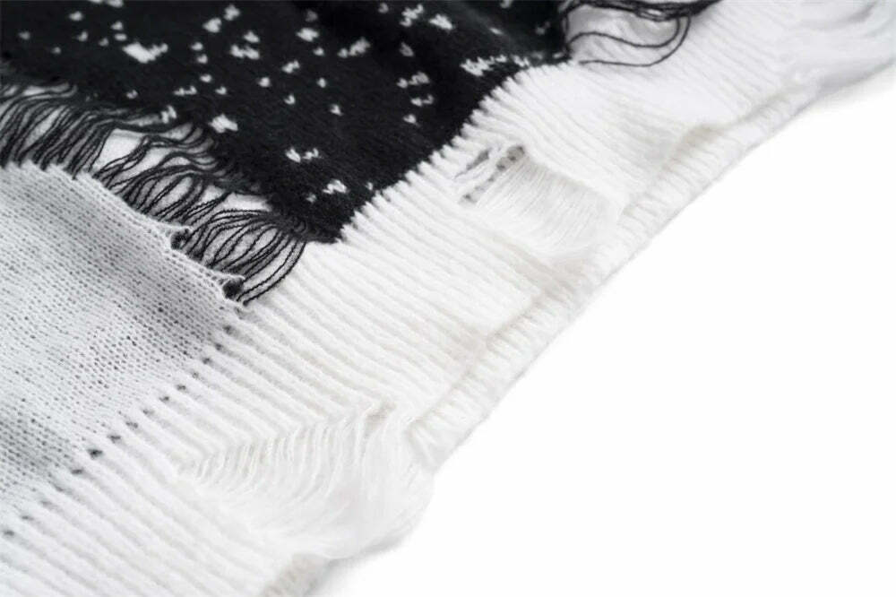 Y2K Coquette Aesthetic Sweater Vest - Grunge Style, Pastel Goth - Frayed Abstract Y2K Coquette Aesthetic Sweater Vest - Grunge Style, Pastel Goth - Frayed Abstract