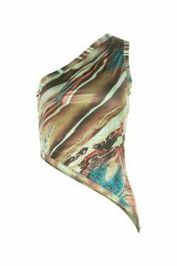 Y2K Coquette Aesthetic Tank Top with Asymmetric Hem - Grunge Style Cute Tops for Women