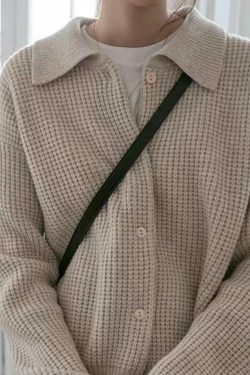 Y2K Coquette Aesthetic Waffle Cardigan: Grunge Style Cute Tops & Pastel