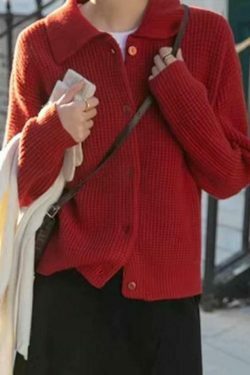 Y2K Coquette Aesthetic Waffle Cardigan: Grunge Style Cute Tops & Pastel