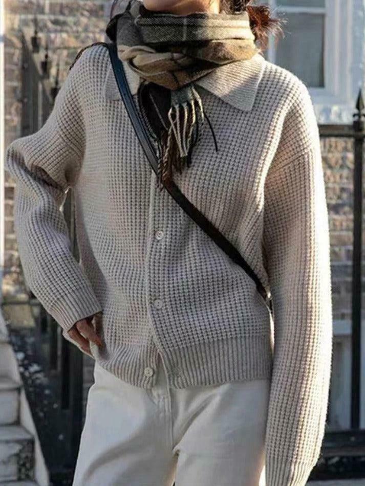 Y2K Coquette Aesthetic Waffle Cardigan: Grunge Style Cute Tops & Pastel Y2K Coquette Aesthetic Waffle Cardigan: Grunge Style Cute Tops & Pastel