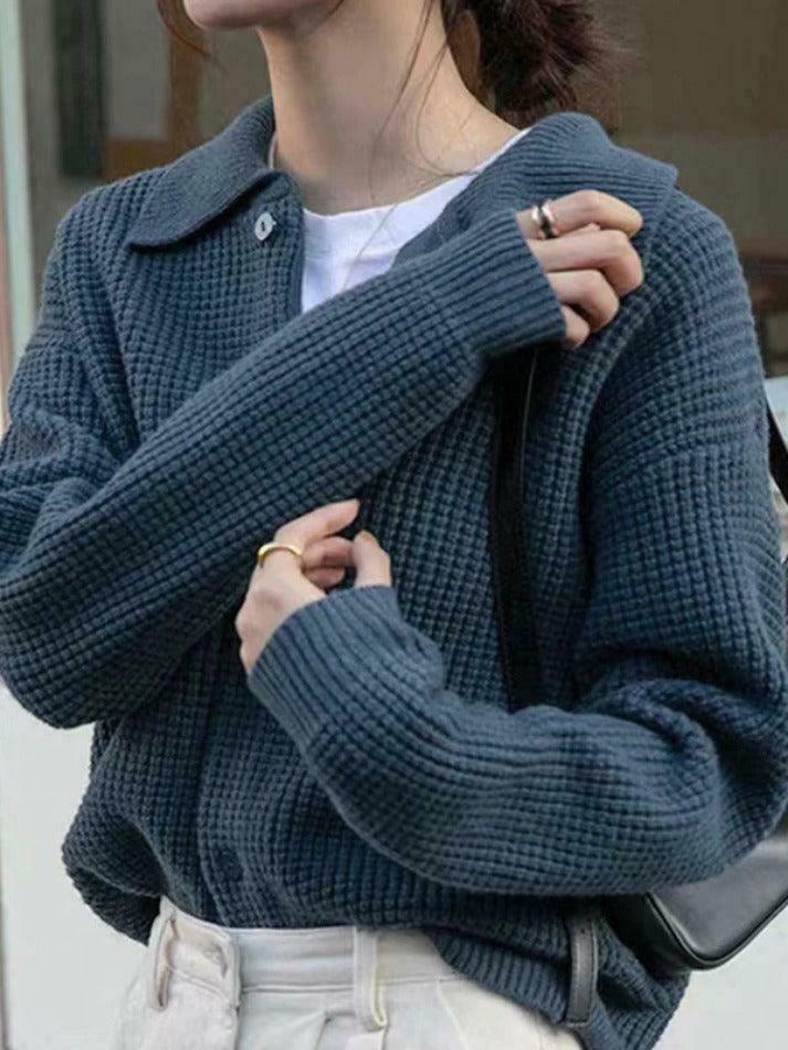 Y2K Coquette Aesthetic Waffle Cardigan: Grunge Style Cute Tops & Pastel Y2K Coquette Aesthetic Waffle Cardigan: Grunge Style Cute Tops & Pastel