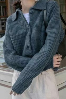Y2K Coquette Aesthetic Waffle Cardigan: Grunge Style Cute Tops & Pastel
