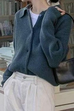 Y2K Coquette Aesthetic Waffle Cardigan: Grunge Style Cute Tops & Pastel