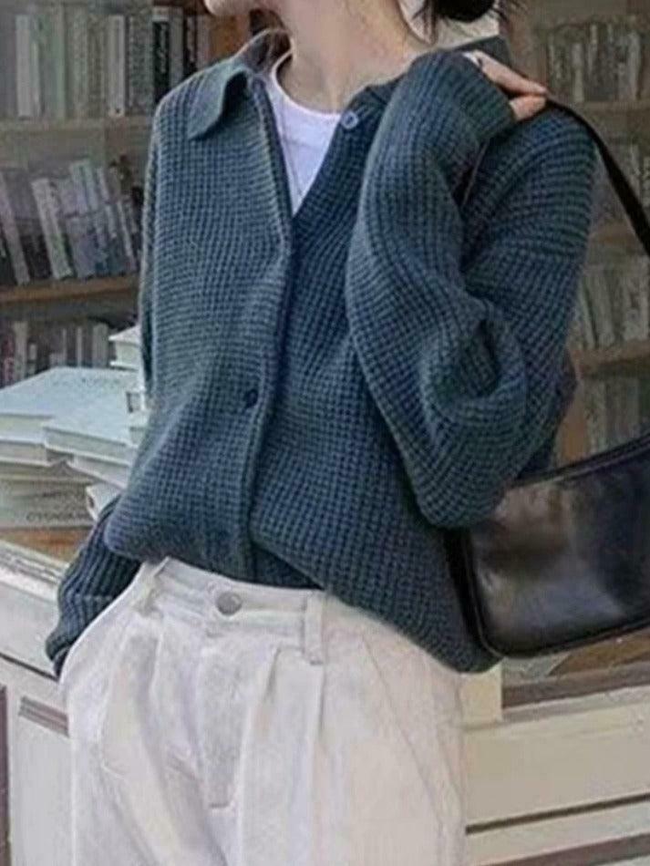 Y2K Coquette Aesthetic Waffle Cardigan: Grunge Style Cute Tops & Pastel Y2K Coquette Aesthetic Waffle Cardigan: Grunge Style Cute Tops & Pastel