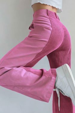 Y2K Corduroy High Waist Loose Pants - Coquette Aesthetic Grunge Style Cargo Skirt