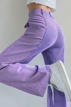 Y2K Corduroy High Waist Loose Pants - Coquette Aesthetic Grunge Style Cargo Skirt