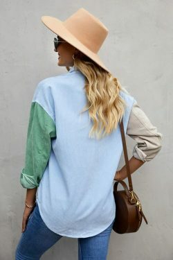 Y2K Corduroy Patchwork Shirt - Coquette Grunge Aesthetic - Cute Tops & Cargo Skirt Comfy Hoodie