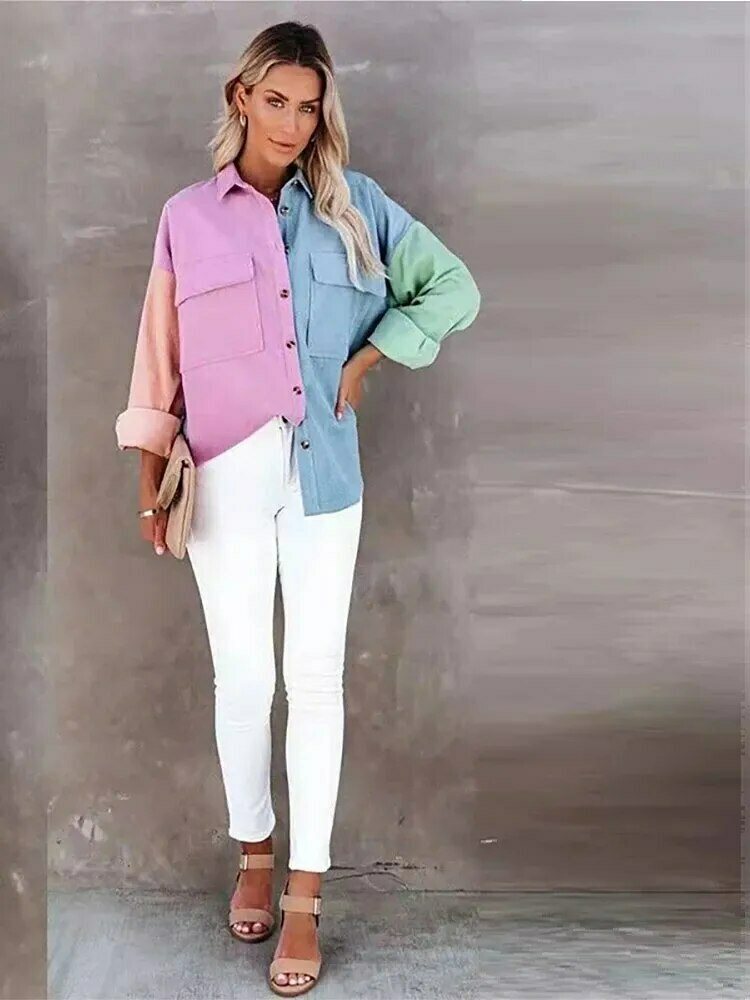 Y2K Corduroy Patchwork Shirt - Coquette Grunge Aesthetic - Cute Tops & Cargo Skirt Comfy Hoodie