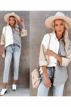 Y2K Corduroy Patchwork Shirt - Coquette Grunge Aesthetic - Cute Tops & Cargo Skirt Comfy Hoodie