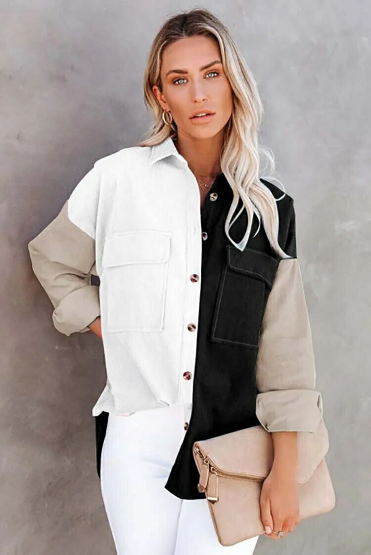 Y2K Corduroy Patchwork Shirt - Coquette Grunge Aesthetic - Cute Tops & Cargo Skirt Comfy Hoodie