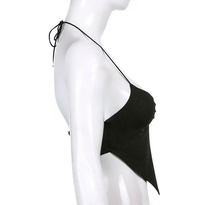 Y2K Cowgirl Ruched Halter Top - Coquette Aesthetic with a Grunge Twist