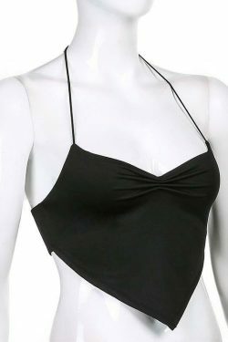 Y2K Cowgirl Ruched Halter Top - Coquette Aesthetic with a Grunge Twist