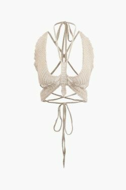 Y2K Crochet Knit Butterfly Cami Top: Coquette Aesthetic, Grunge Style, Cute Tops