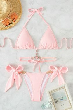 Y2K Crystal Diamond Strap Backless Beach Bikini - Coquette Aesthetic Swimwear